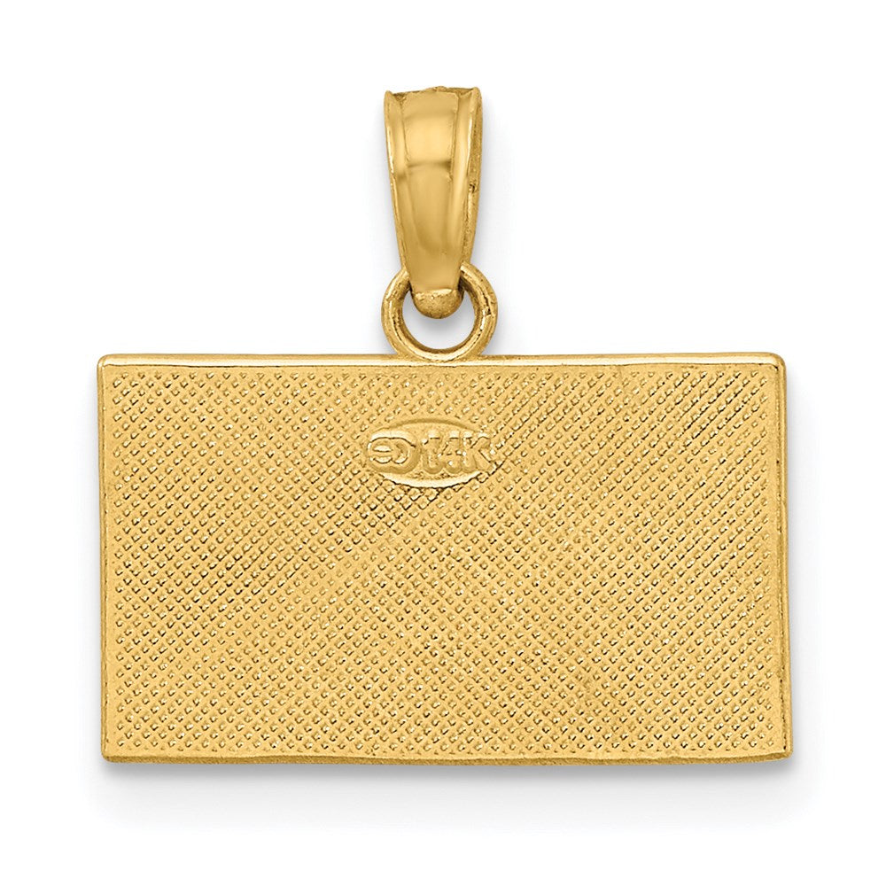 14K Yellow Gold Dive Flag W/Red & White Enamel Charm