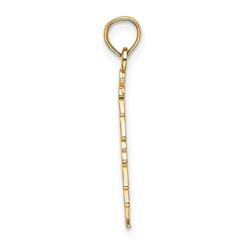 14K Yellow Gold Enamel Green Christmas Tree W/ Red Star Charm
