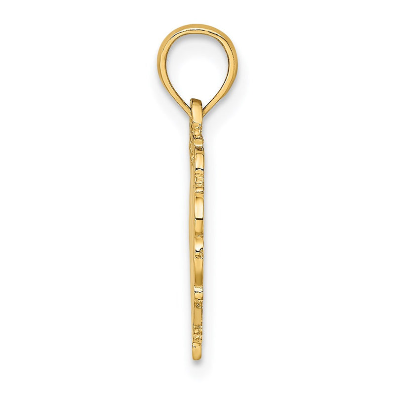 14K Yellow Gold Love In Heart Charm
