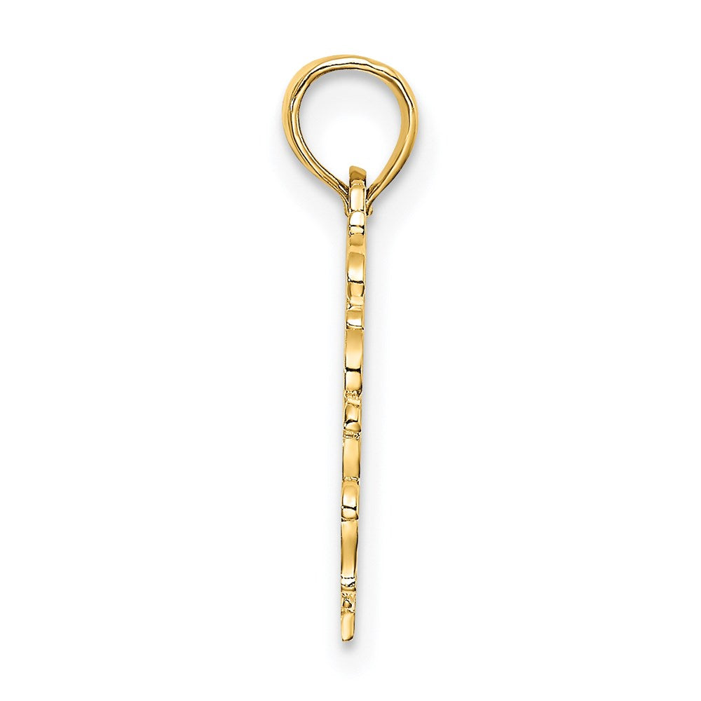 14K Yellow Gold Heart W/ Lace Trim Charm