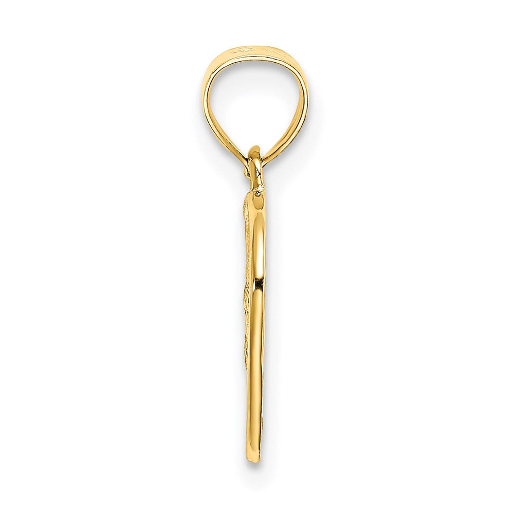 14K Yellow Gold Cut-Out And Textured Woven Heart Charm
