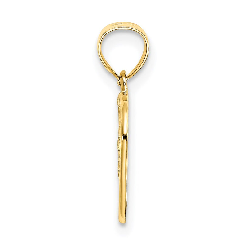 14K Yellow Gold Cut-Out And Textured Woven Heart Charm