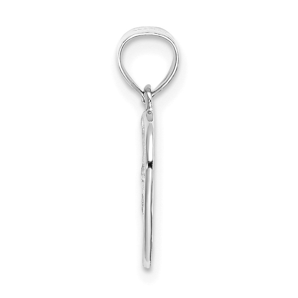 14K White Gold Cut-Out And Textured Woven Heart Charm