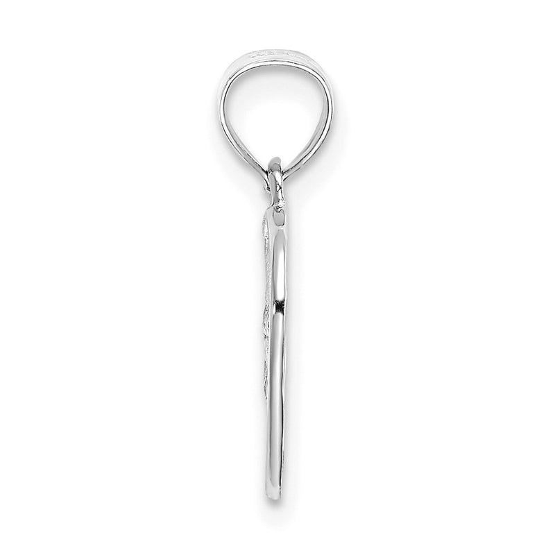 14K White Gold Cut-Out And Textured Woven Heart Charm