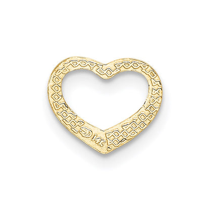 14K Yellow Gold Polished Mini Floating Heart Slide
