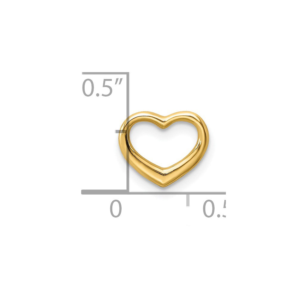 14K Yellow Gold Polished Mini Floating Heart Slide