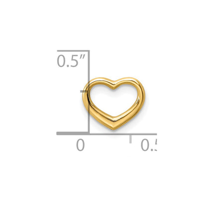 14K Yellow Gold Polished Mini Floating Heart Slide