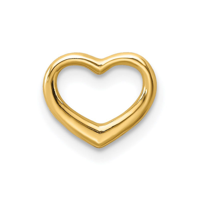 14K Yellow Gold Polished Mini Floating Heart Slide