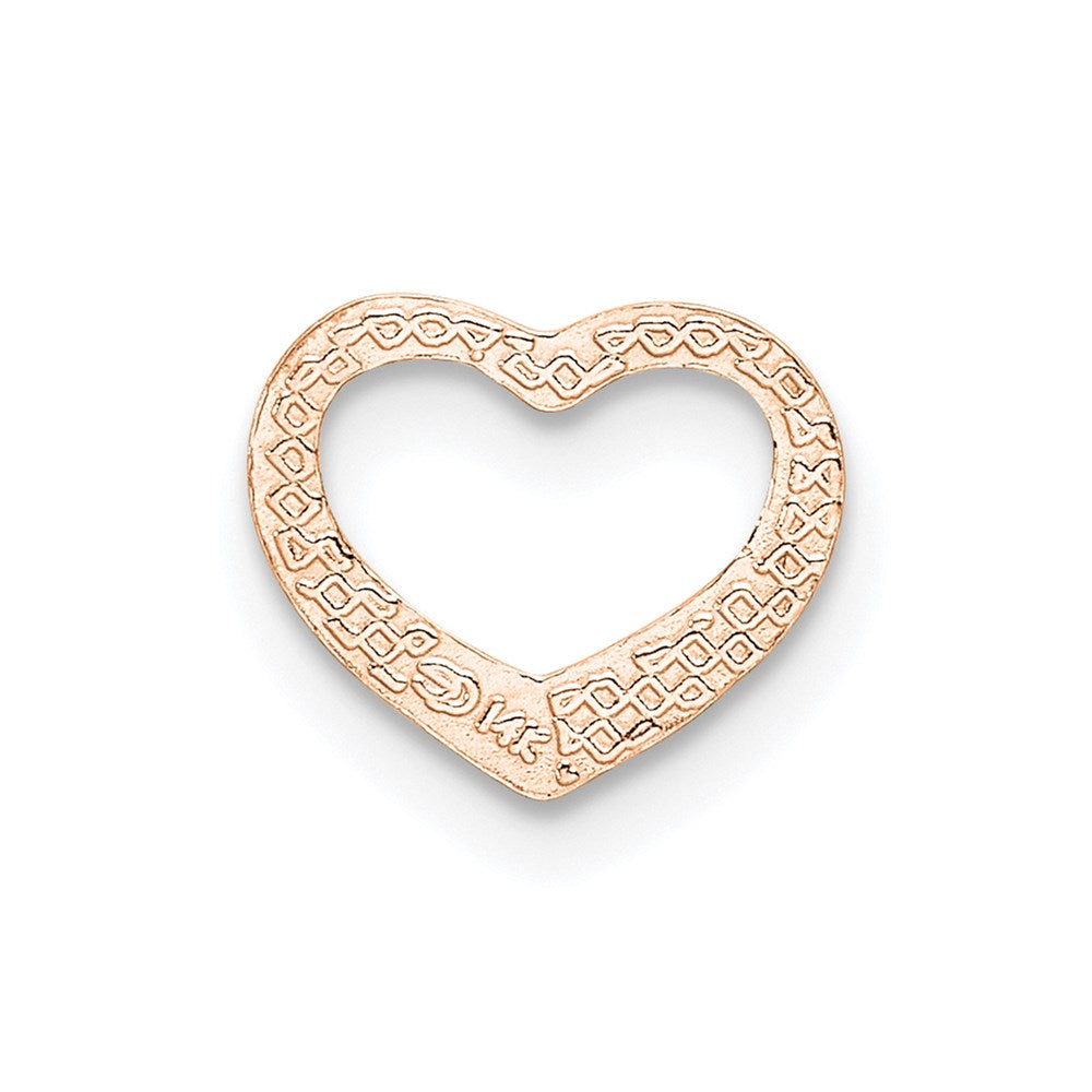 14K Rose Gold Polished Heart Chain Slide