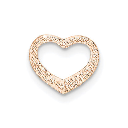 14K Rose Gold Polished Heart Chain Slide