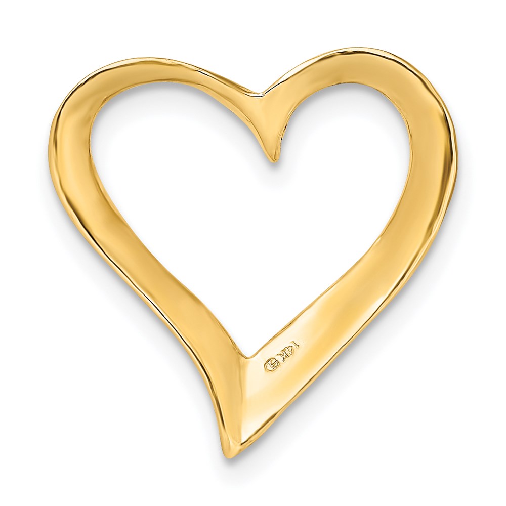 14K Yellow Gold Large Floating Heart Slide