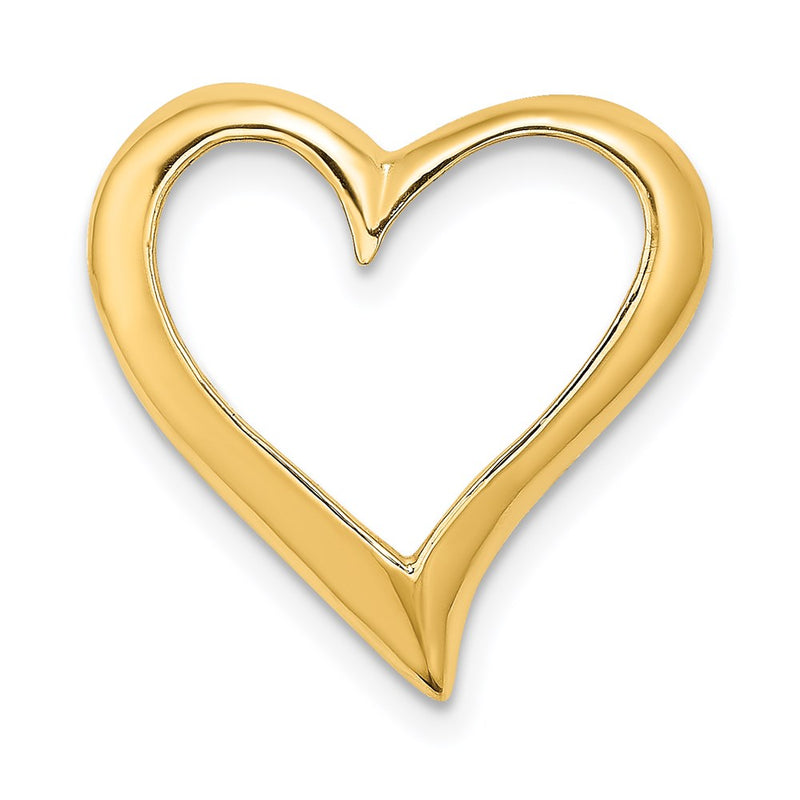 14K Yellow Gold Large Floating Heart Slide