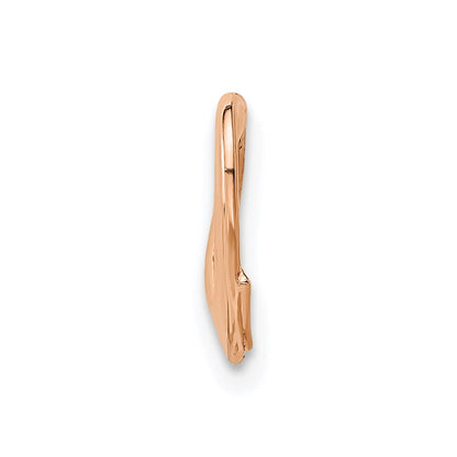 14K Rose Gold Polished Heart Chain Slide