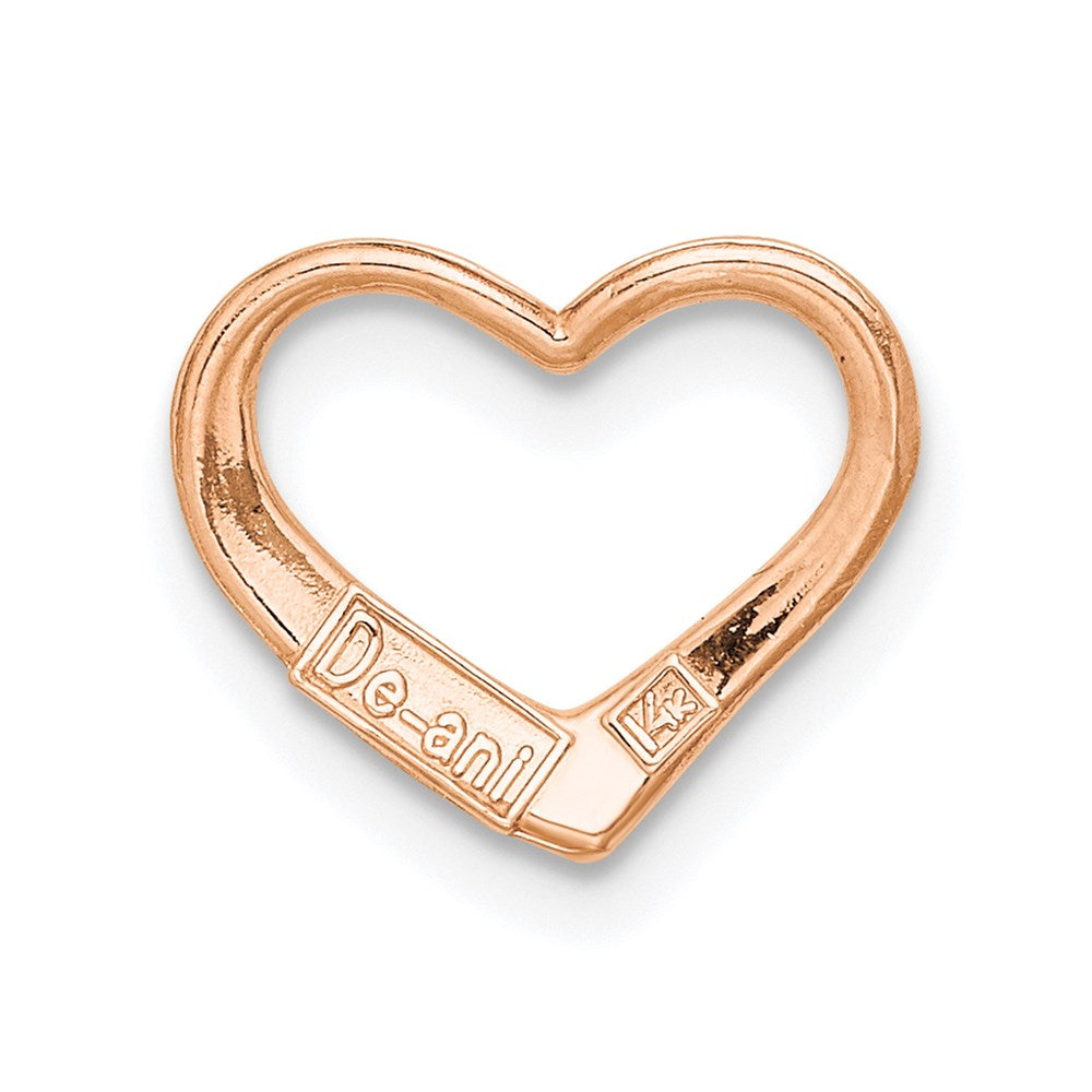 14K Rose Gold Polished Heart Chain Slide