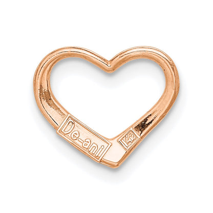 14K Rose Gold Polished Heart Chain Slide
