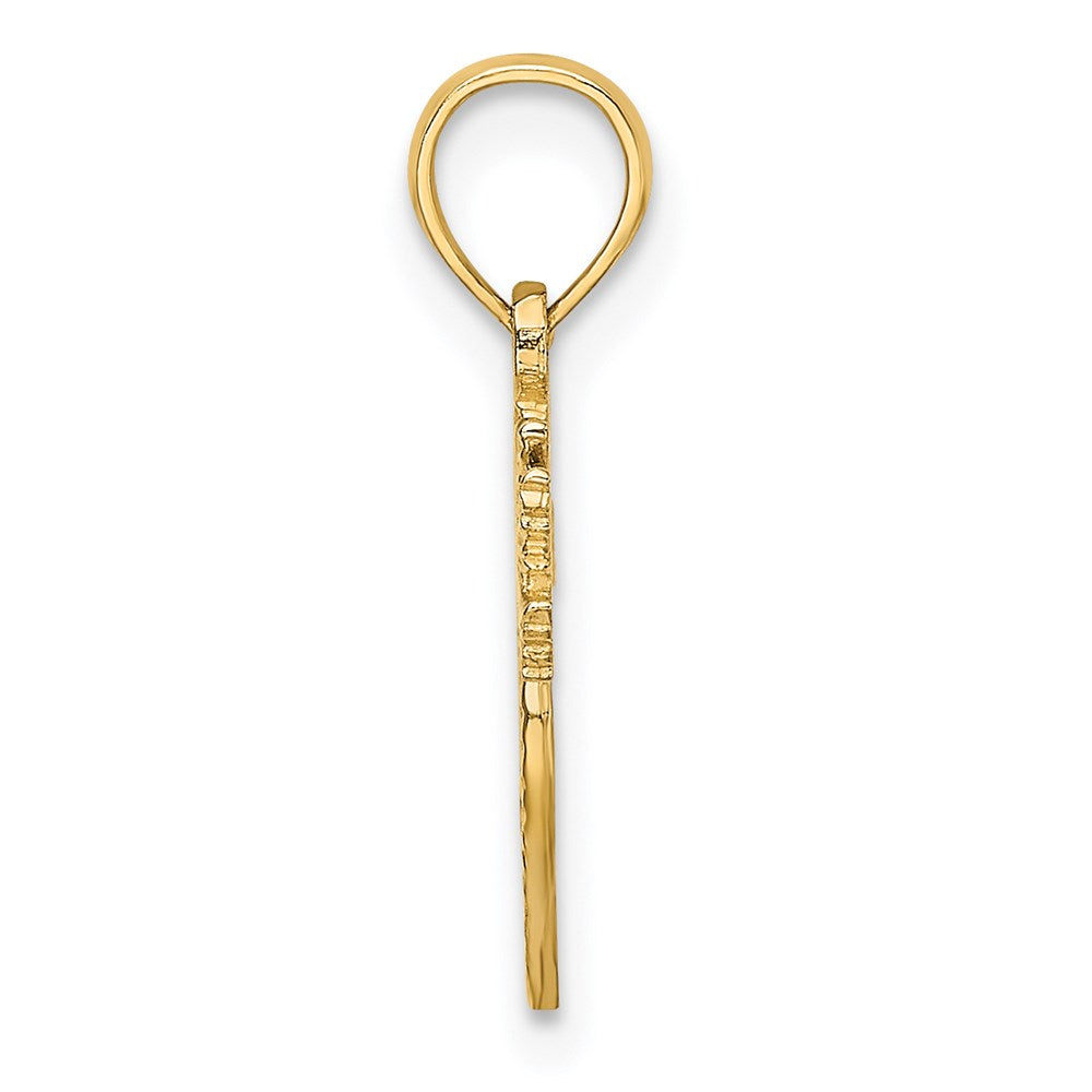14K Yellow Gold Heart W/ Love Birds Charm