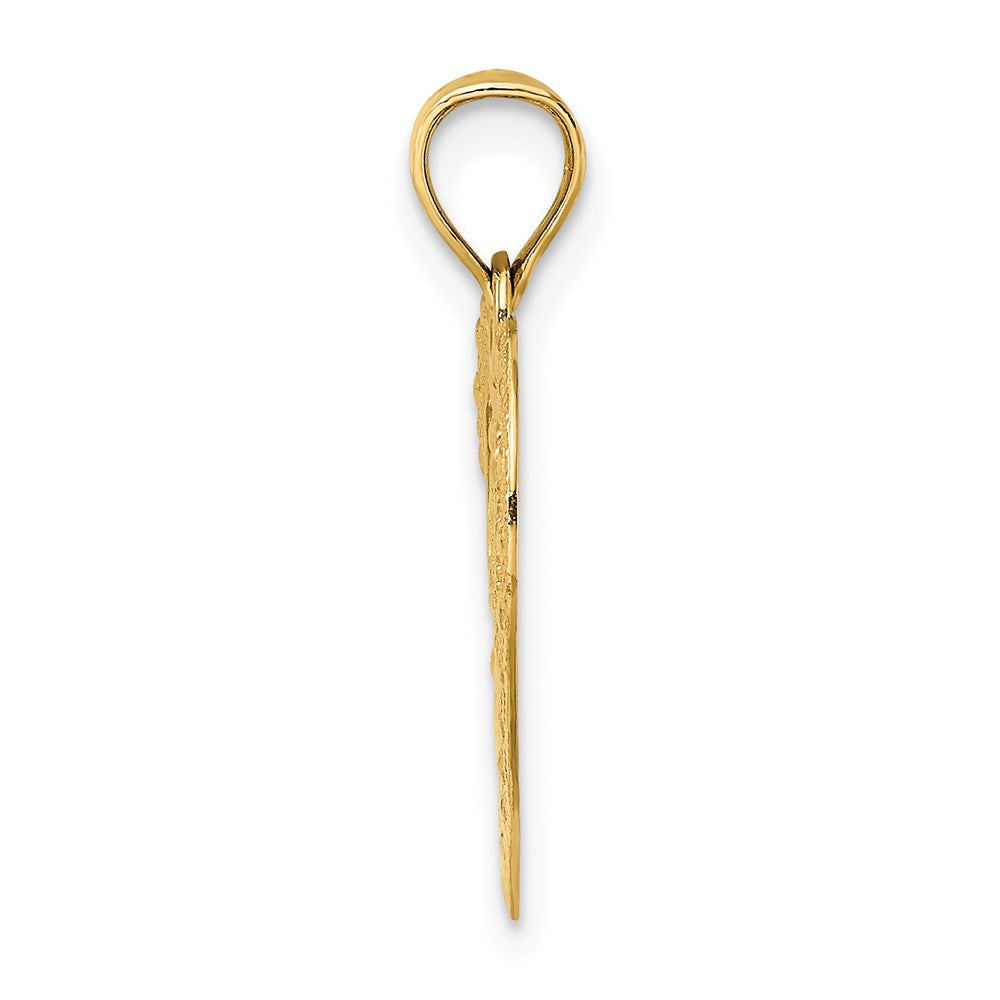 14K Yellow Gold Doves In Heart Charm