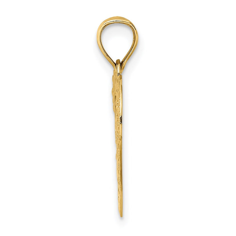 14K Yellow Gold Doves In Heart Charm