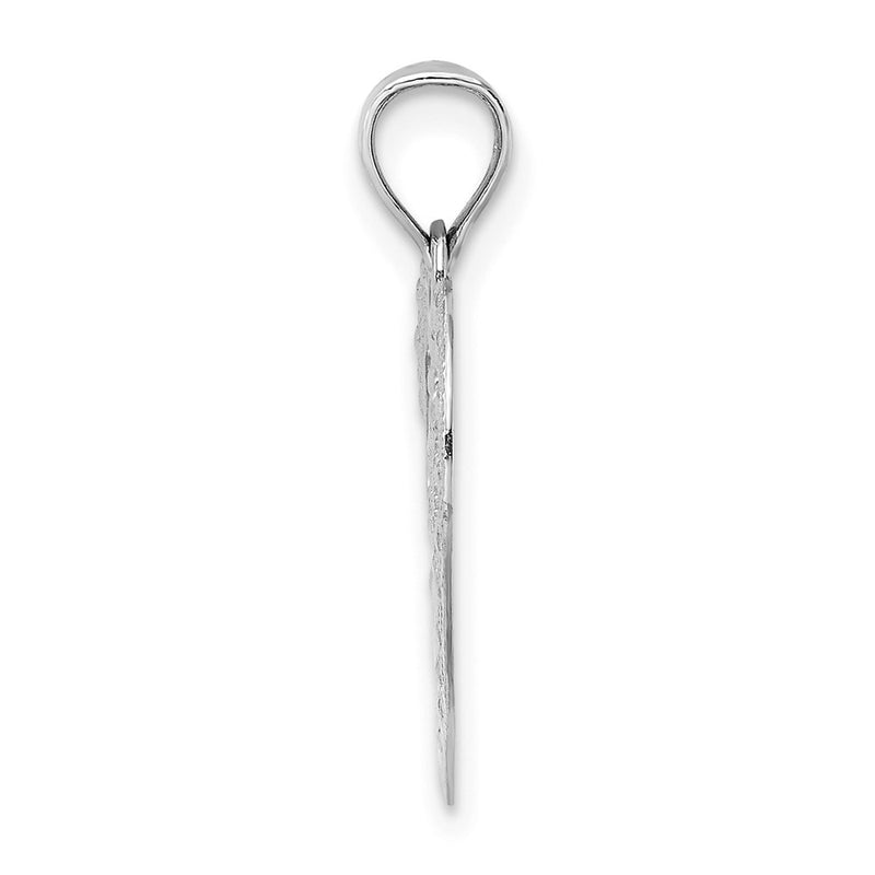 14K White Gold Doves In Heart Charm