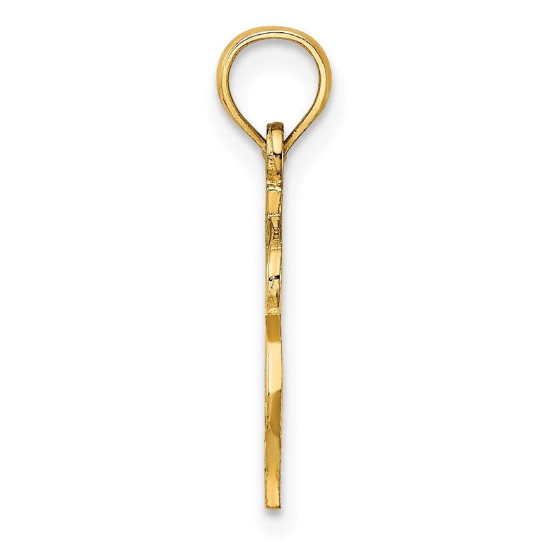 14K Yellow Gold Dollar Sign Charm