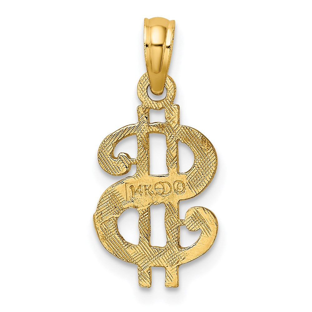 14K Yellow Gold Dollar Sign Charm