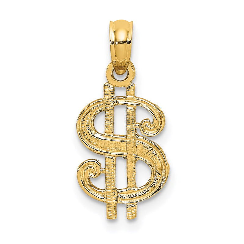 14K Yellow Gold Dollar Sign Charm