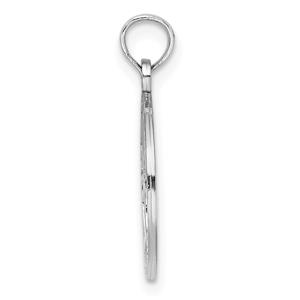 14K White Gold Small Tree Of Life In Round Frame Charm