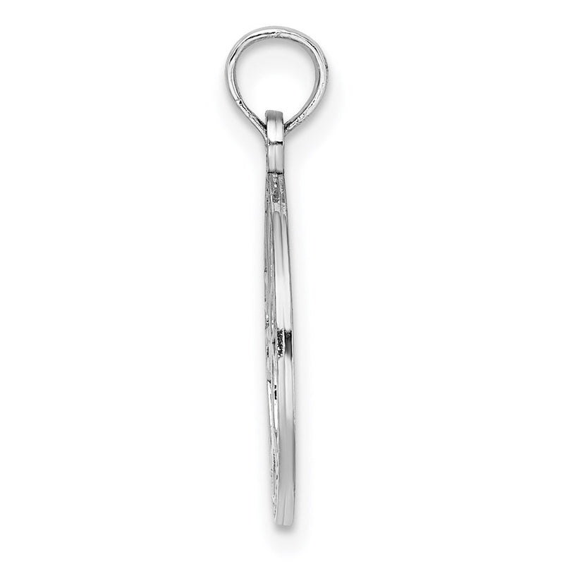 14K White Gold Small Tree Of Life In Round Frame Charm