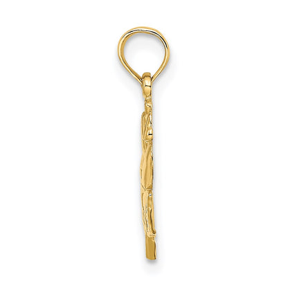 14K Yellow Gold Polished Rose Charm