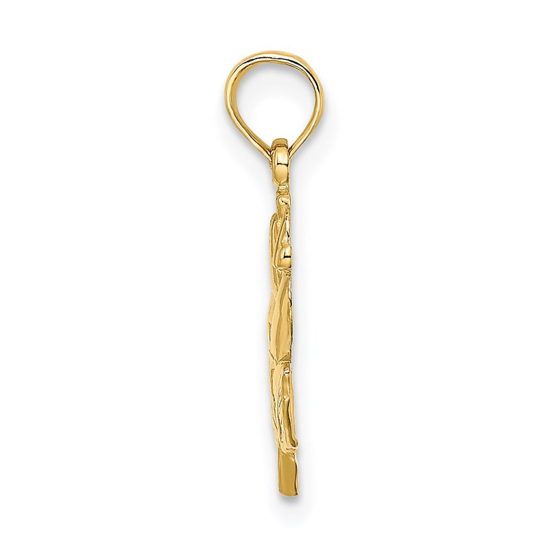 14K Yellow Gold Polished Rose Charm