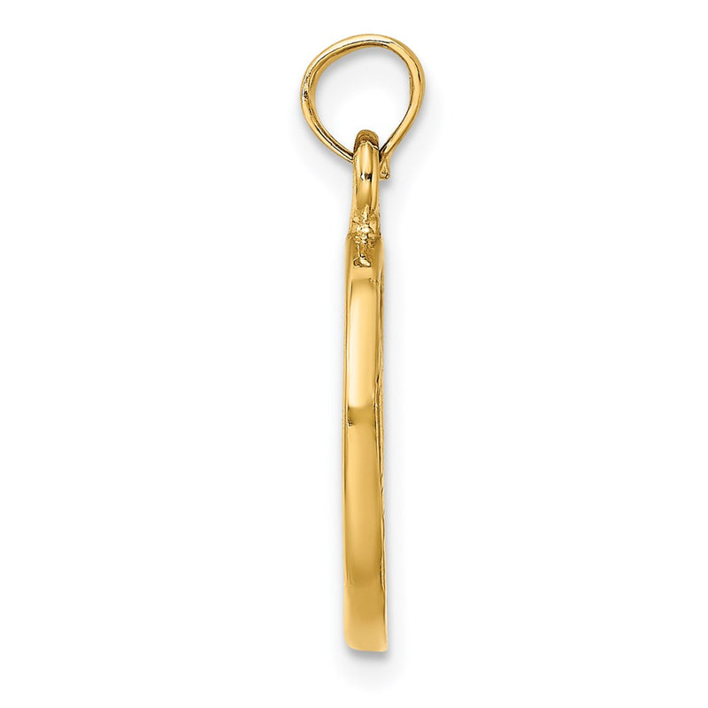 14K Yellow Gold Chicago Skyline In Circle Frame Charm