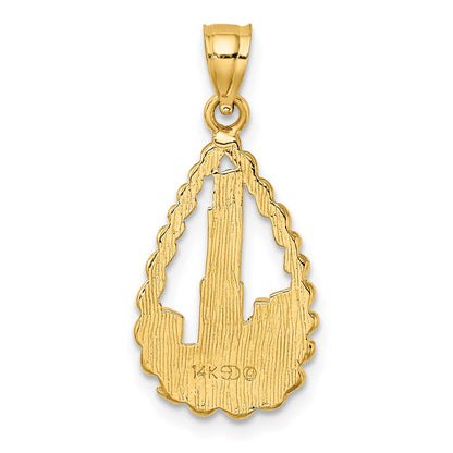 14K Yellow Gold Chicago Skyline/Willis Tower Teardrop Charm