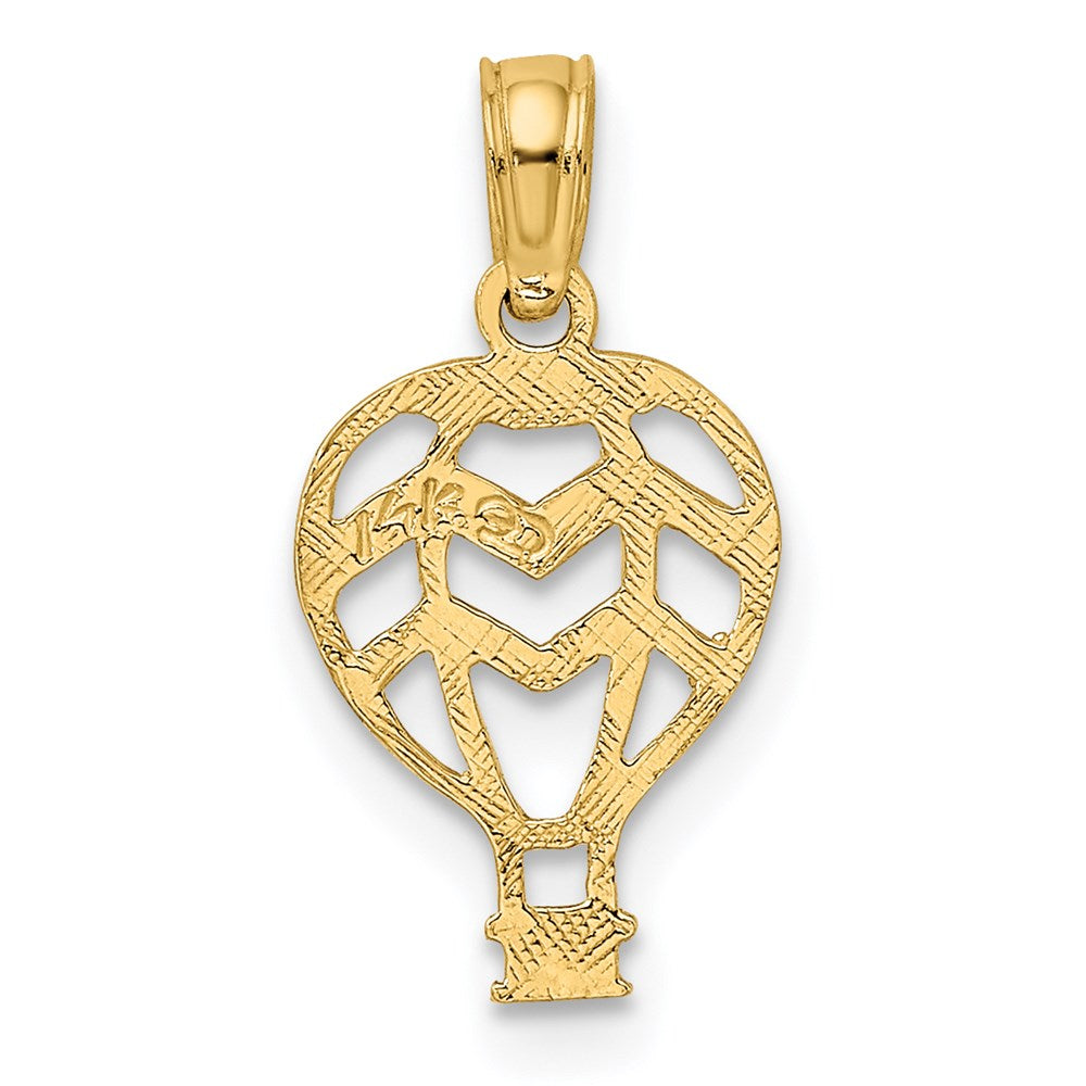 14K Yellow Gold Cut-Out Flat Hot Air Balloon Charm