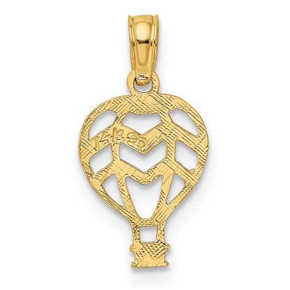 14K Yellow Gold Cut-Out Flat Hot Air Balloon Charm