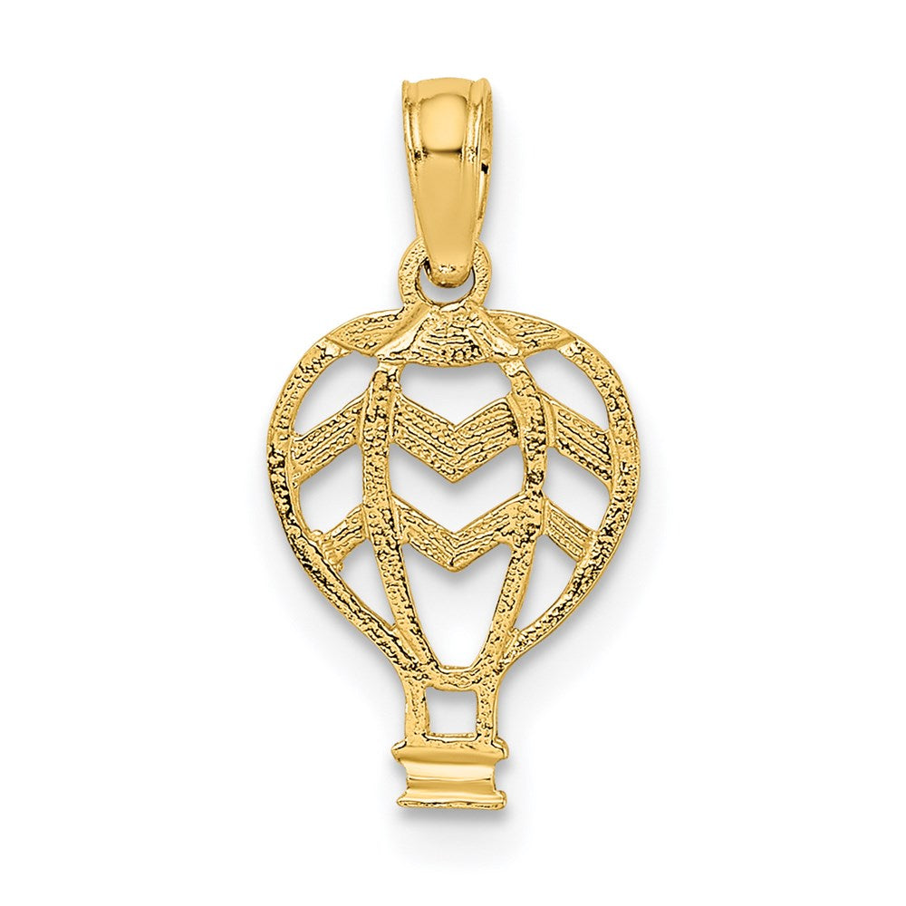 14K Yellow Gold Cut-Out Flat Hot Air Balloon Charm