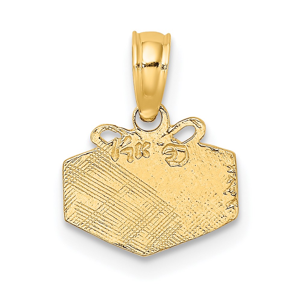 14K Yellow Gold Wrapped Gift Box Charm