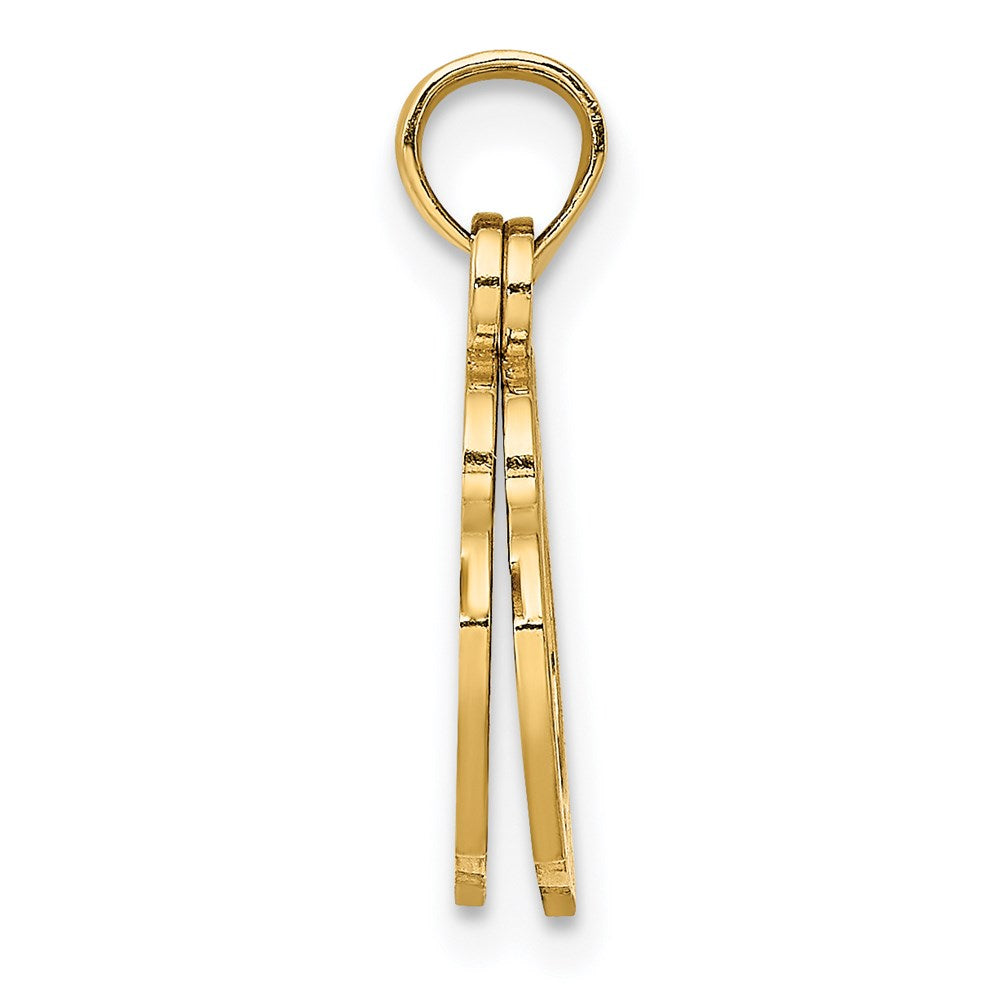 14K Yellow Gold 2-Piece Handcuffs Charm