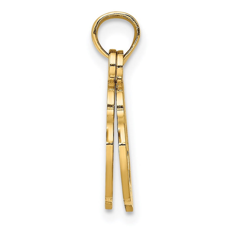 14K Yellow Gold 2-Piece Handcuffs Charm