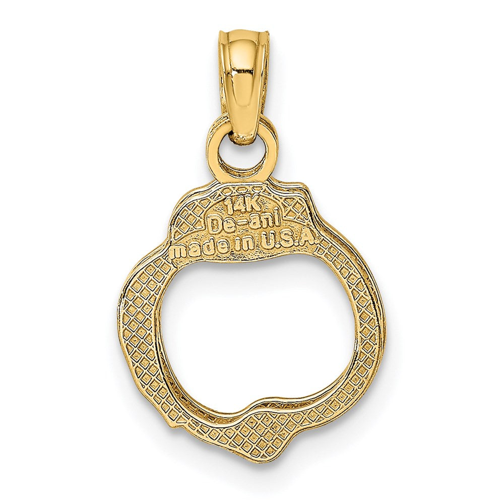14K Yellow Gold 2-Piece Handcuffs Charm