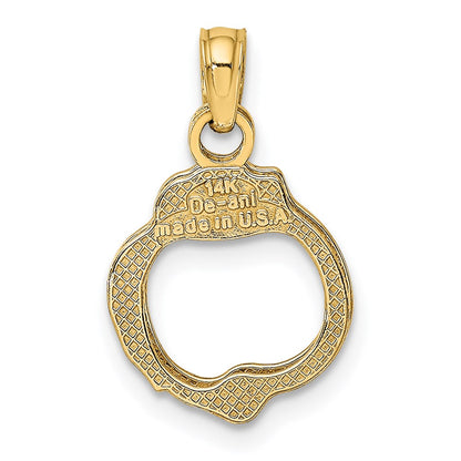 14K Yellow Gold 2-Piece Handcuffs Charm