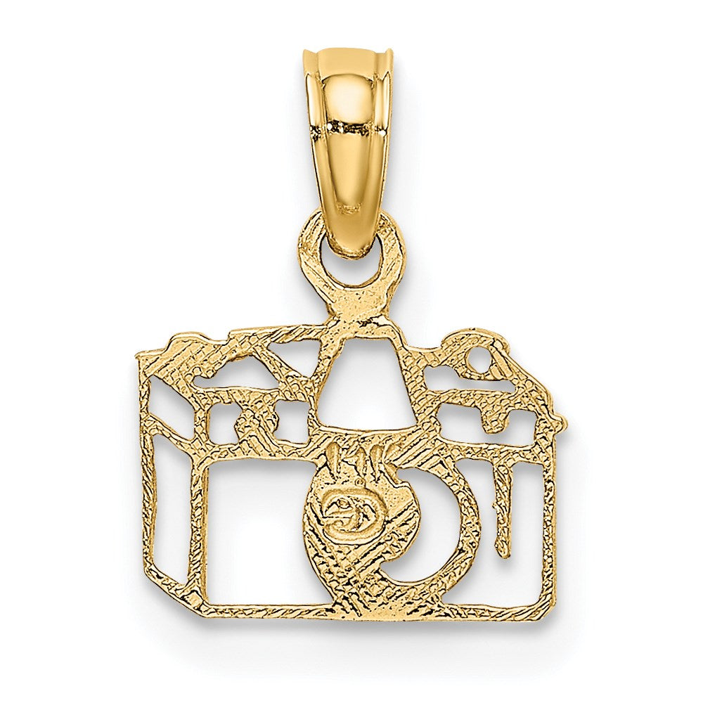 14K Yellow Gold Flat Cut-Out Camera Charm