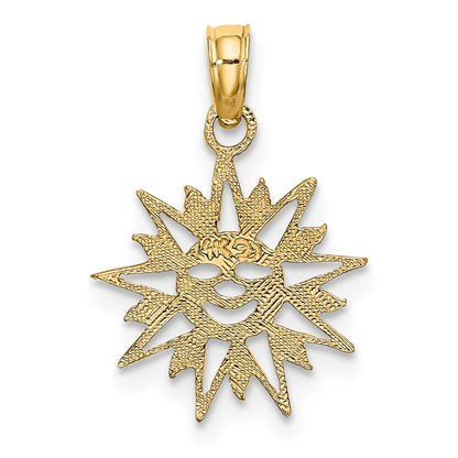 14K Yellow Gold Smiling Sun Charm