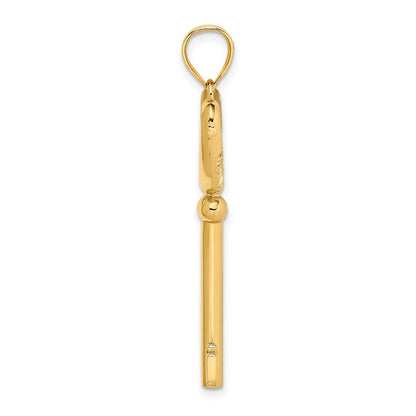 14K Yellow Gold 3D Key To My Heart Charm