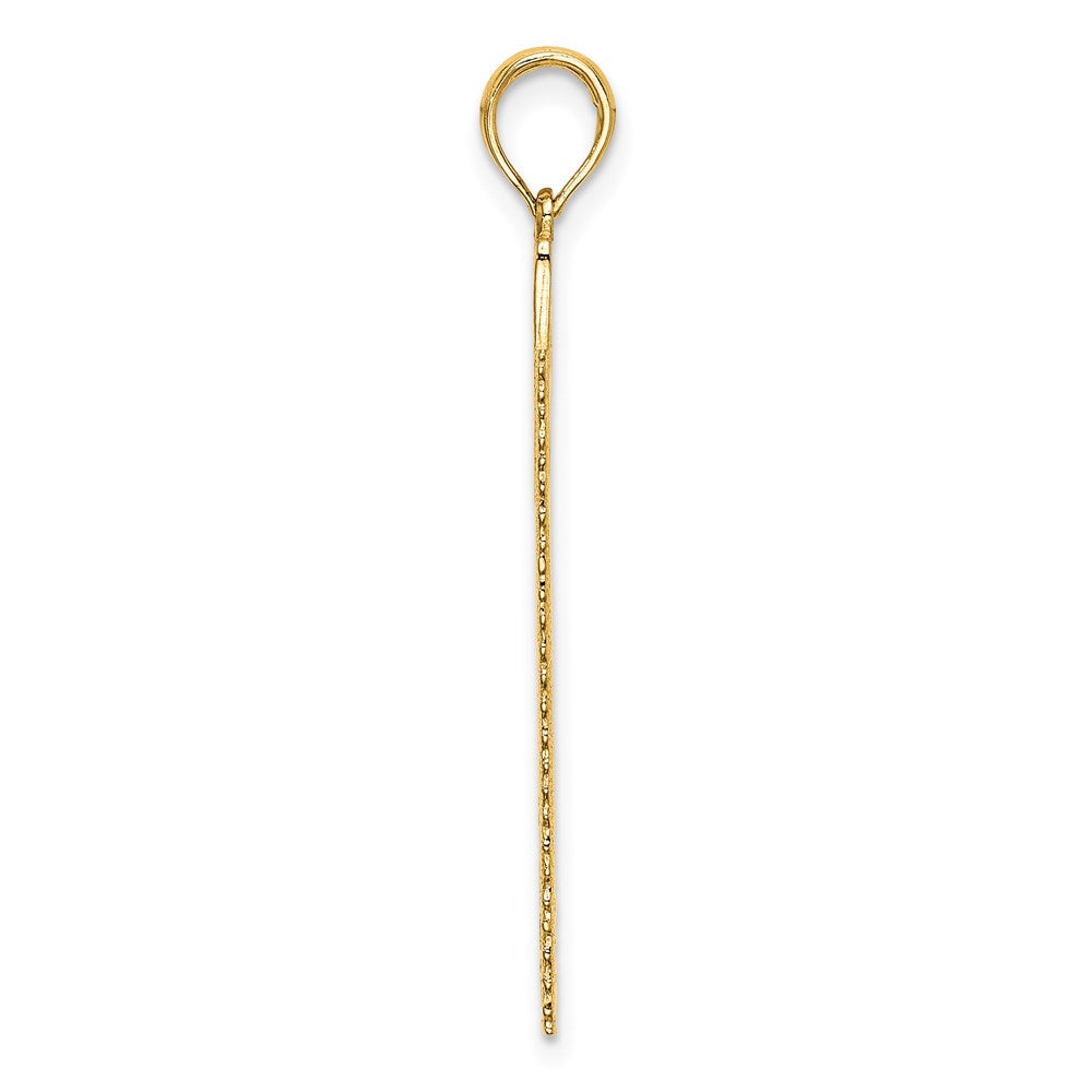 14K Yellow Gold 3-D Flat Hand Saw Charm