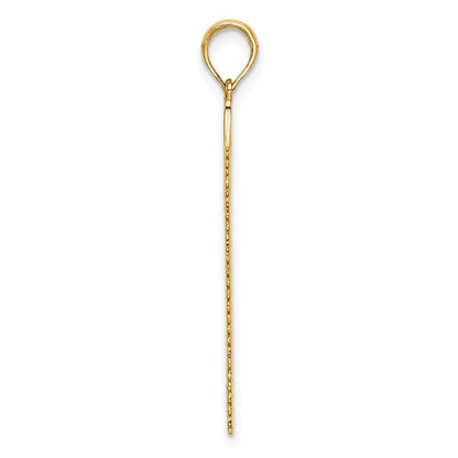 14K Yellow Gold 3-D Flat Hand Saw Charm