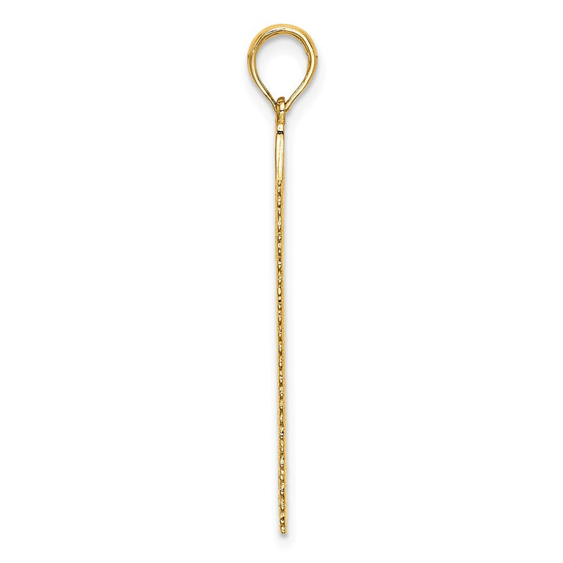 14K Yellow Gold 3-D Flat Hand Saw Charm