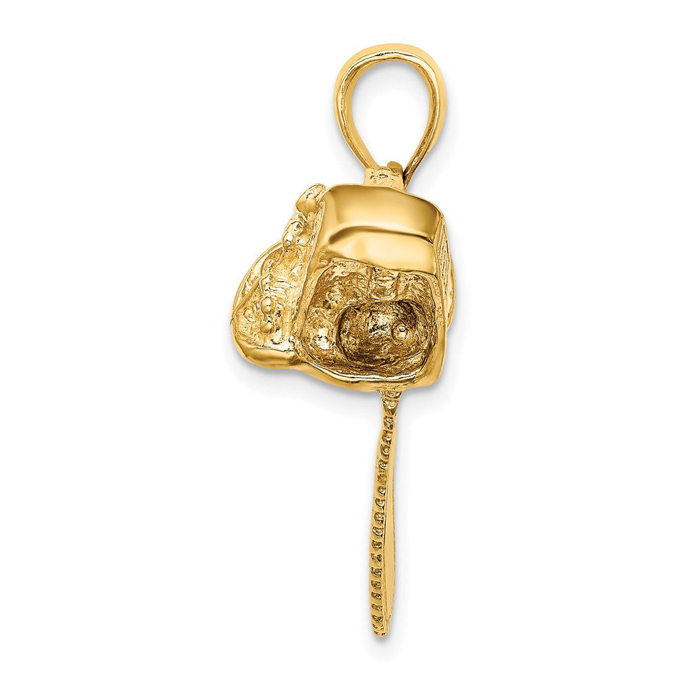 14K Yellow Gold 3-D Large Chain Saw Charm