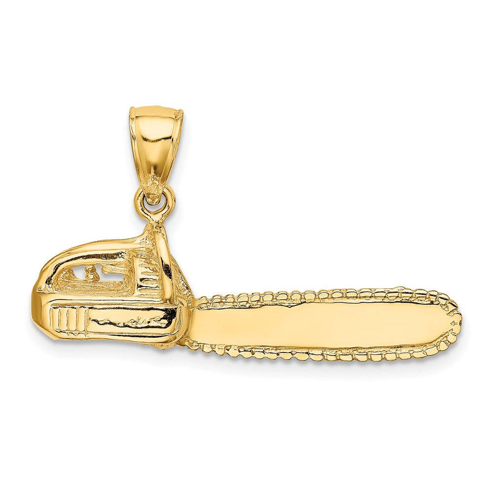 14K Yellow Gold 3-D Large Chain Saw Charm