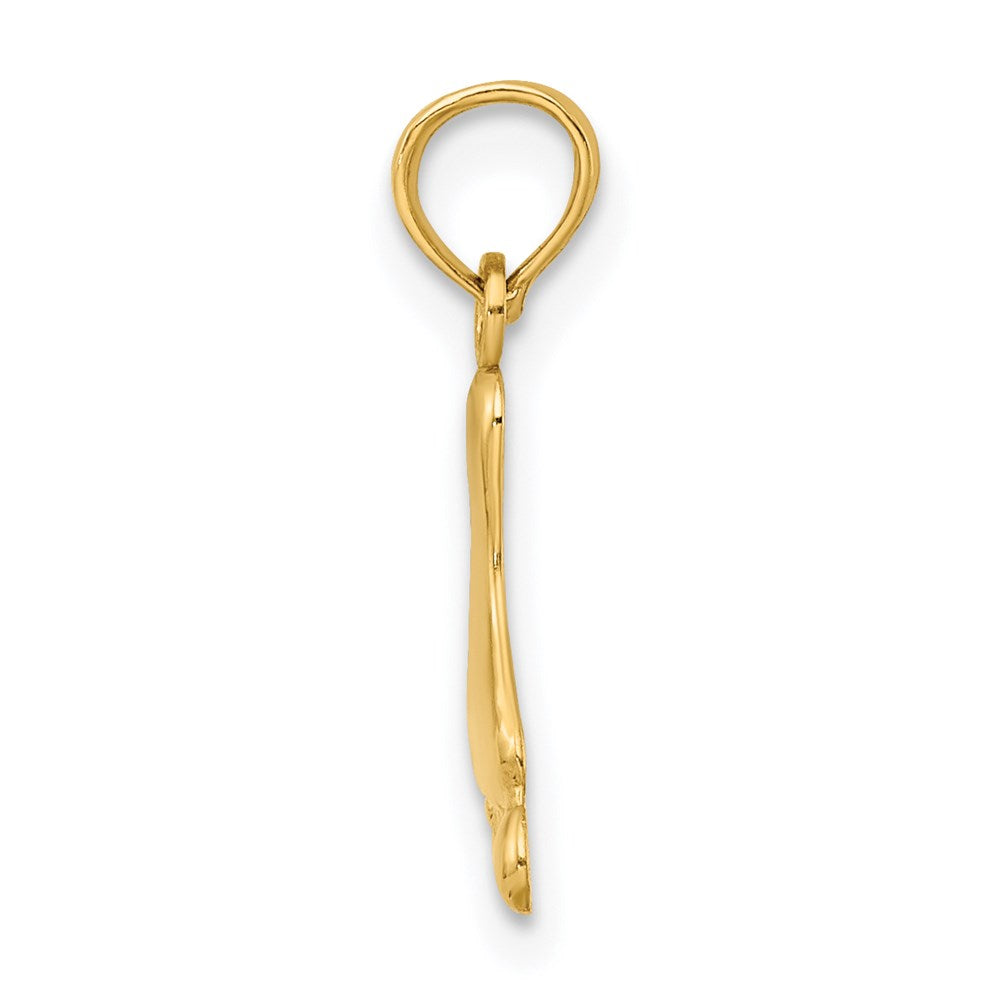 14K Yellow Gold Polished Foot Charm
