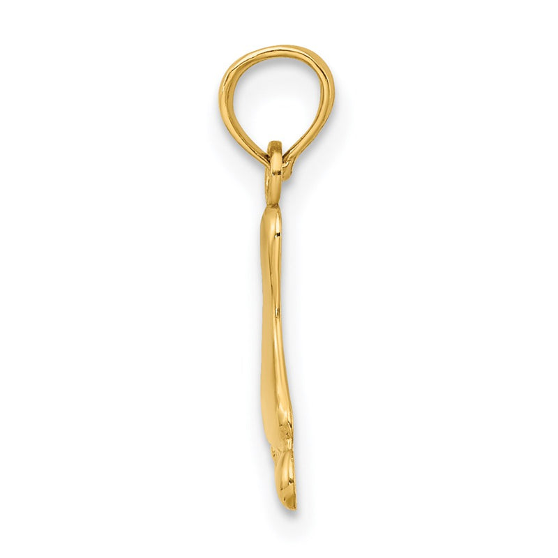 14K Yellow Gold Polished Foot Charm
